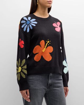 Zoey Intarsia-Knit Floral Sweater