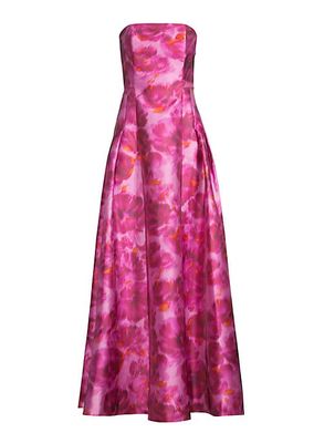 Zofia Strapless Printed Gown