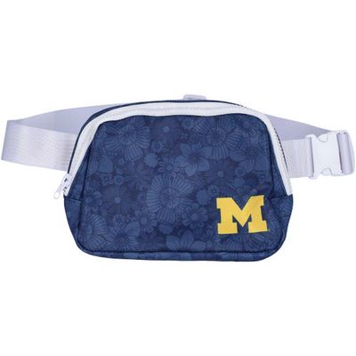 ZOOZATZ Michigan Wolverines Floral Print Fanny Pack in Navy