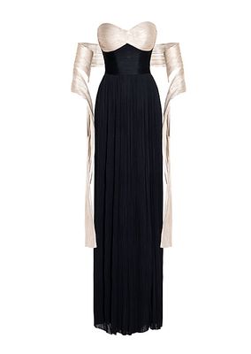Zora Two-Tone Silk Tulle Gown