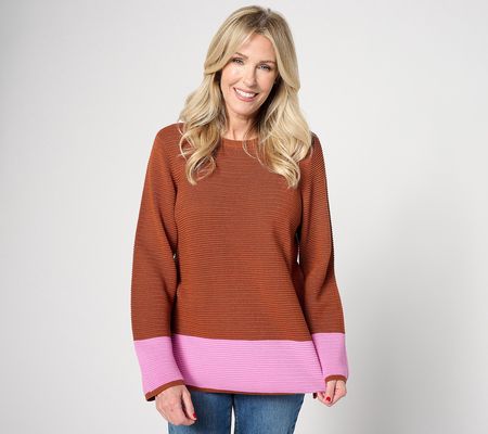 zuda Ecovero Colorblocked Sweater with SideSeam Zippers