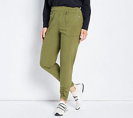 zuda Stretch Woven Pant with Ruching Detail