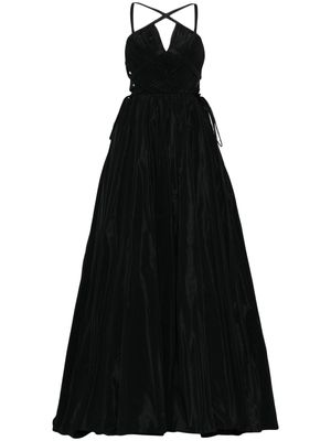 Zuhair Murad cross-strap taffeta gown - Black