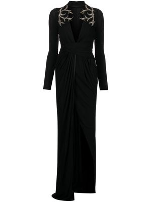 Zuhair Murad crystal-appliqué evening gown - 190000 - Black