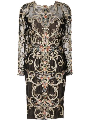 Zuhair Murad crystal-embellished baroque dress - Black