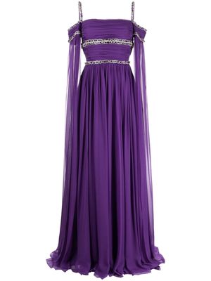 Zuhair Murad crystal-embellished silk gown - Purple