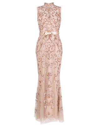 Zuhair Murad high neck embellished gown - Pink