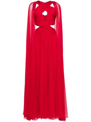 Zuhair Murad silk-chiffon cape gown - Red