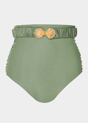 Zulu Belted High-Waisted Bikini Bottoms