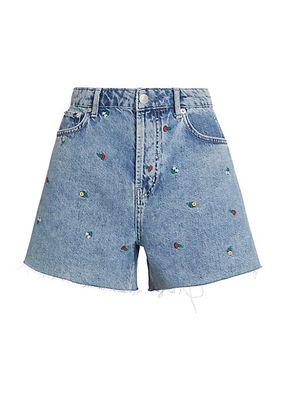 Zuma Embroidered Denim Shorts