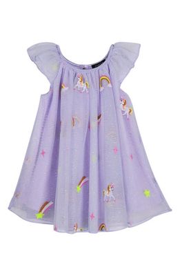 Zunie Embroidered Mesh Dress & Bloomers in Purple