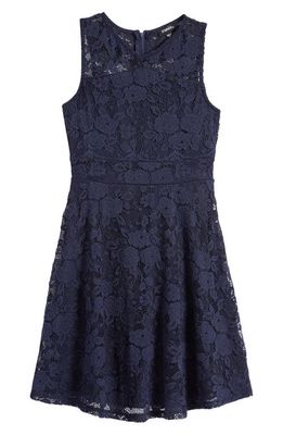 Zunie Kids' Lace Fit & Flare Dress in Navy