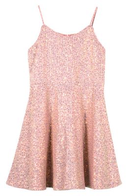 Zunie Kids' Sequin Skater Dress in Blush