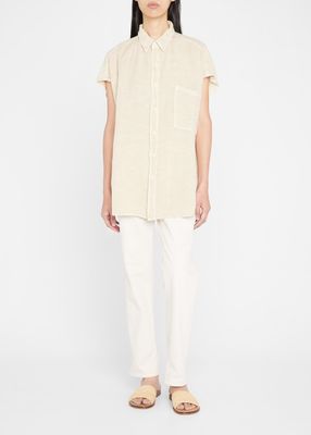 Zuri Sleeveless Button-Front Shirt
