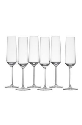 Zwiesel Glass Schott Zwiesel Pure Set of 6 Champagne Flutes in Clear