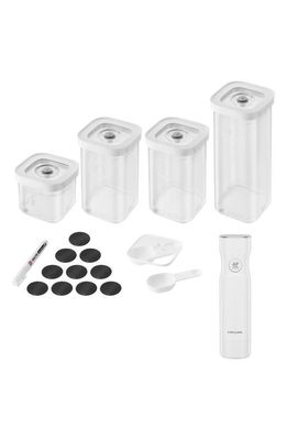 ZWILLING Fresh & Save 6-Piece Cube Set & Vacuum Pump Set in White 