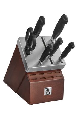 ZWILLING J. A. HENCKELS Four Star Self-Sharpening Knife Block & Knife Set in Stainless Steel