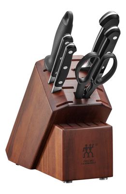 ZWILLING Pro 7-Piece Knife Block Set in Silver 