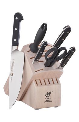 ZWILLING Pro Knife Block 7-Piece Set - White in Stainless Steel