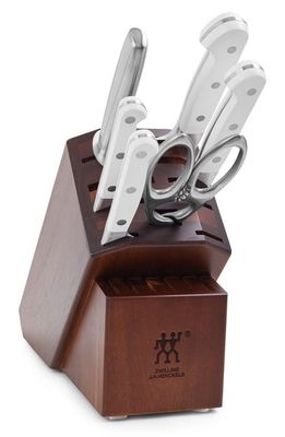 ZWILLING Pro Le Blanc 7-Piece Knife Block Set in Silver