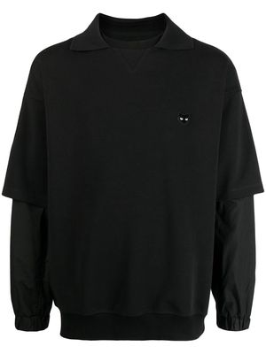 ZZERO BY SONGZIO layered-effect collared T-shirt - Black
