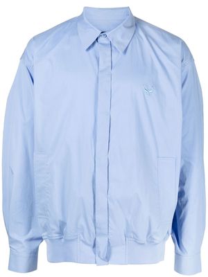 ZZERO BY SONGZIO Panther Cocoon logo-embroidered shirt - Blue