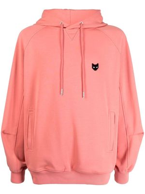 ZZERO BY SONGZIO panther slit cotton hoodie - Pink