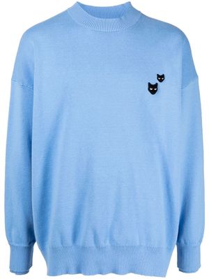 ZZERO BY SONGZIO twin panther crewneck jumper - Blue